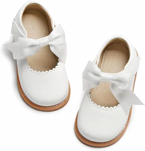 Felix & Flora - Zapatos planos de vestir estilo Mary Jane para niña pequeña, zapatillas de ballet para niña, zapatos para fiestas y escuela