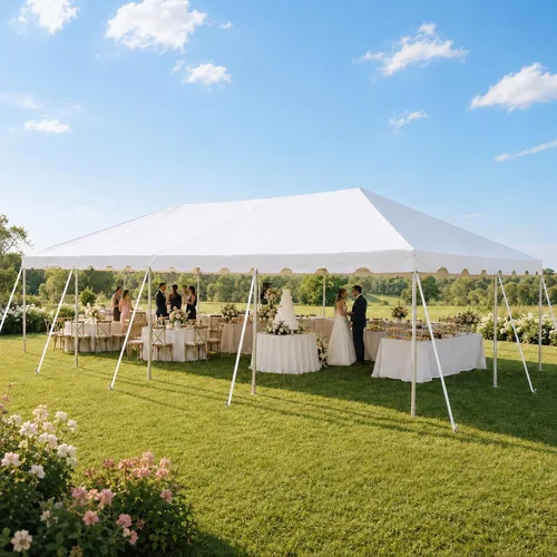Miniatura 21 de Party Tents Direct Carpa para Fiesta de 20x30 - Marco de Acero - Gazebo al Aire Libre, Pabellón, Sombrilla para Sol, Refugio para Acampada - Verde