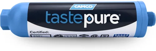 Camco Tastepure Filtro de Agua para Caravana/RV - Filtro de Agua en Línea Reduce el Mal Sabor, Olor, Cloro y Sedimentos - Ideal para RVs, Caravanas,