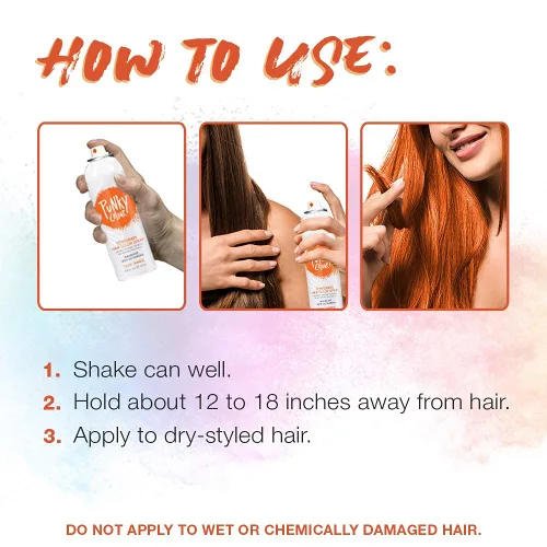 Miniatura 6 de Punky - Spray de color temporal para el cabello – naranja tigre, tinte temporal vívido al instante para mujeres, se lava, spray