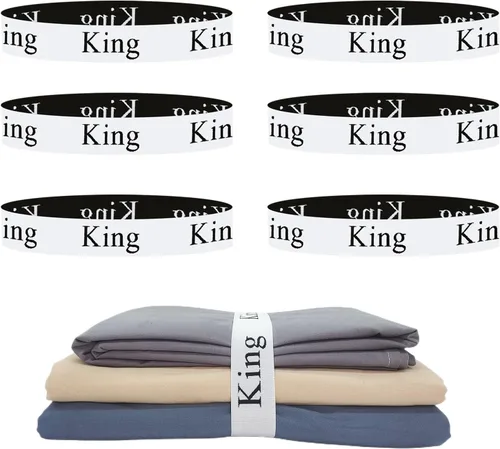 6 Piezas Bandas Organizadoras de Sábanas, Organizadores de Sábanas y Bandas de Etiquetas de Almacenamiento, Etiqueta de Sábana para Ropa de Cama,