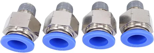 Miniatura 17 de Accesorio de conexión de empuje 5/32" Tubo OD x 10-32 UNF rosca macho, Conectores neumáticos de aire y agua de empuje rápido rectos para macho