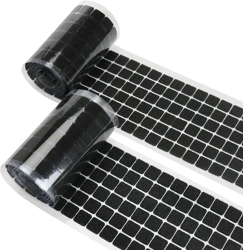 Puntos autoadhesivos, 0.59 pulgadas de diámetro, 400 unidades (200 pares) de cintas adhesivas fuertes, tiras de nailon adhesivas cuadradas con