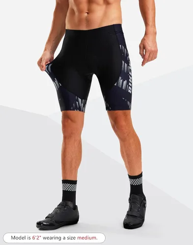 Miniatura 34 de Bikewa Pantalones cortos de ciclismo para hombre, con acolchado 4D, para ciclismo de carretera, con bolsillos con cremallera