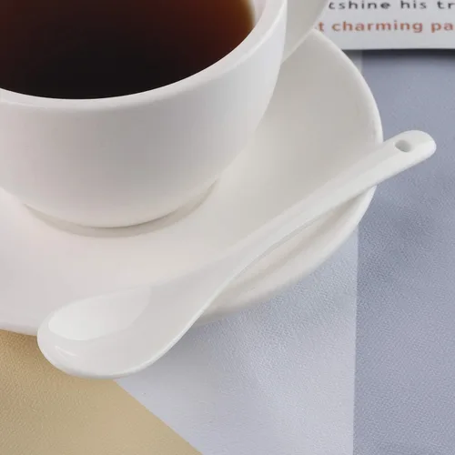 Miniatura 6 de Cucharas de huevo de porcelana para huevos hervidos suaves, café, té, postres de cerámica, juego de 6 cucharas (6 cucharas de huevo)