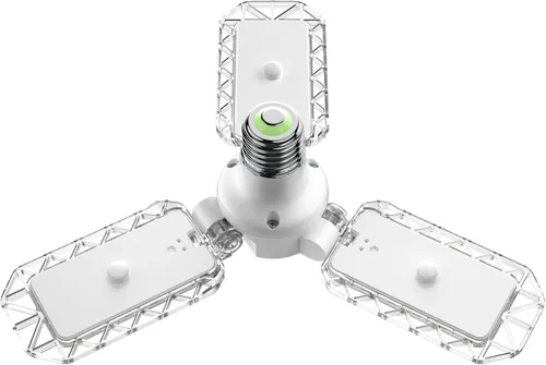 Miniatura 9 de SANSI Luz LED deformable de 3 paneles, 300 W equivalente a 30 W, luces de garaje LED de techo, luz de taller ajustable E26 con luz diurna de 5000 K