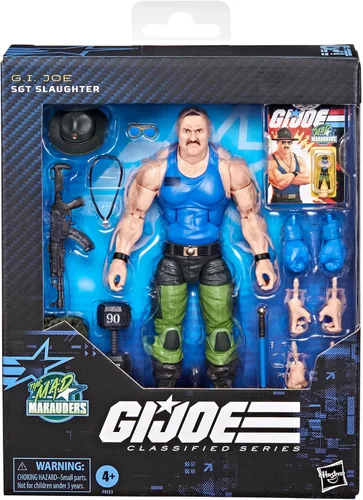 Miniatura 2 de G.I. Joe Serie clasificada #129, Mad Marauders SGT Slaughter, figura de acción coleccionable de 6 pulgadas con 18 accesorios