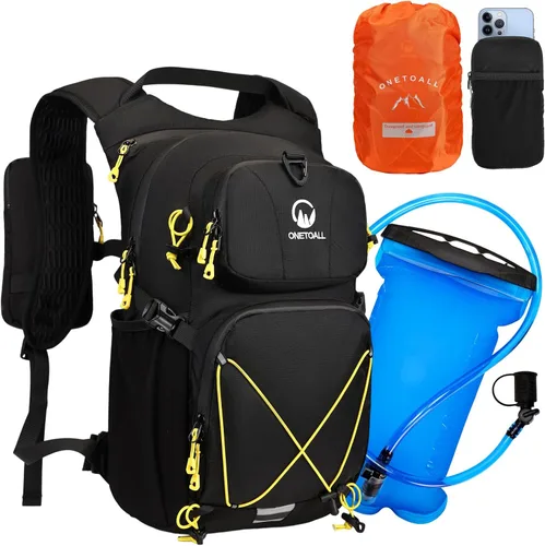 Mochila de hidratación de 22 litros, mochila de senderismo con vejiga a prueba de fugas de 2 litros, ideal para hombres y mujeres, correr, ciclismo,