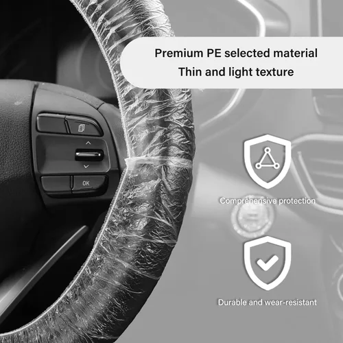 Miniatura 3 de 100 fundas desechables para volante, protector de volante desechable con elástico para evitar rozaduras y arañazos, funda universal para volante