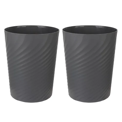 Miniatura 23 de UUJOLY Cubo de basura de plástico, cesta de basura para baños, cocinas, oficinas, habitaciones de niños, verde azulado Azul Oscuro
