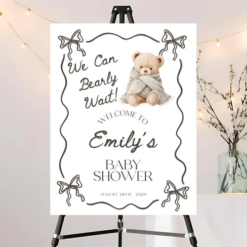 Miniatura 5 de Letrero de bienvenida con foto editable para baby shower, letrero moderno para baby shower, letrero con nombre personalizado para niño o niña