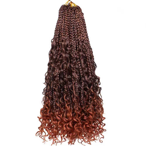 Miniatura 42 de Beverlee Goddess Box - Trenzas de ganchillo de 8 pulgadas, 8 paquetes de trenzas de ganchillo bohemias, extremos rizados, pelo sintético rizado