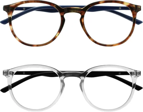 Miniatura 15 de OPULIZE MET - Lentes de lectura con bloqueo de luz azul para mujeres y hombres, marco redondo delgado con bisagras de resorte, resistentes a los 1