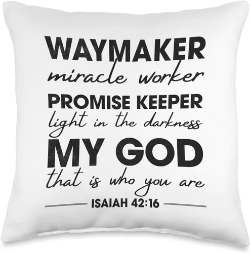 Vintage Retro by 4Do Limited Waymaker Miracle Worker Promise Keeper Shirt Isaías 42:16 - Almohada de tiro (16 x 16 pulgadas), multicolor