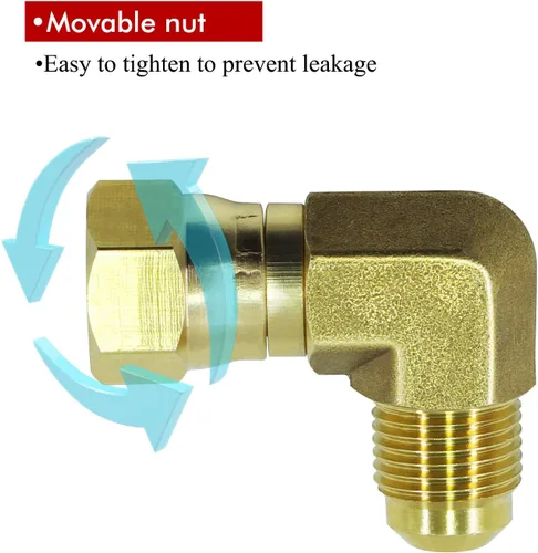 Miniatura 3 de MENSI Conexiones de acoplamiento de conector de codo de 90 grados de gas propano, agua, aceite para parrillas de barbacoa, reemplazo de calentador