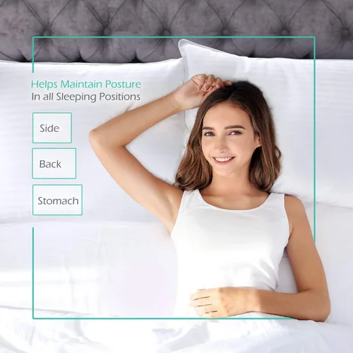 Miniatura 6 de Nestl Almohada corporal para adultos – Almohada larga para cama – Almohada de embarazo alternativa de plumón – Almohada 100% algodón con relleno