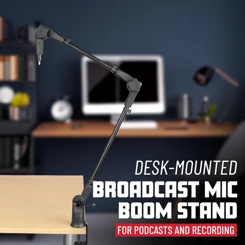 Miniatura 5 de Gator Frameworks - Soporte de micrófono de perfil delgado montado en escritorio con brazo de boom para transmisiones, podcasts, creación