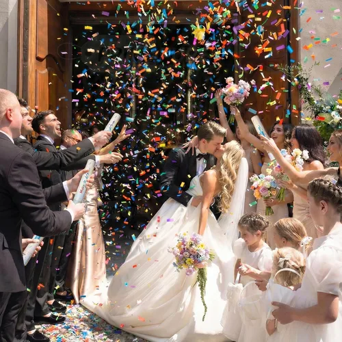 Miniatura 3 de PrimePure Cañón de confeti para fiestas, biodegradables, multicolor, rectangulares, confeti, paquete de 6, pistola de cañón de fiesta para bodas