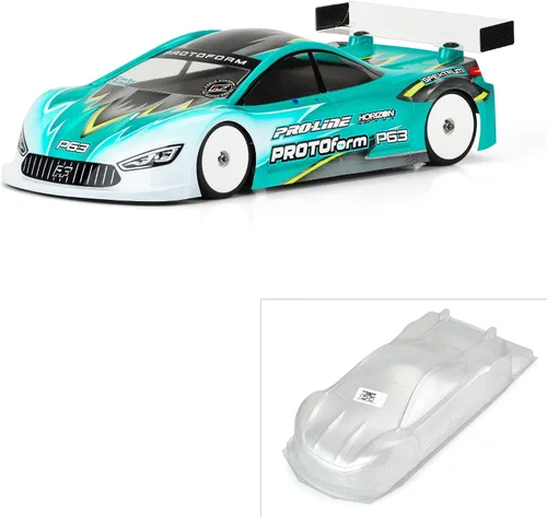 Pro-line Racing PROTOform 1/10 P63 X-Lite 0.016 in Cuerpo transparente para 7.480 in TC PRM158015 Carrocerías de coche/camión Alas y calcomanías