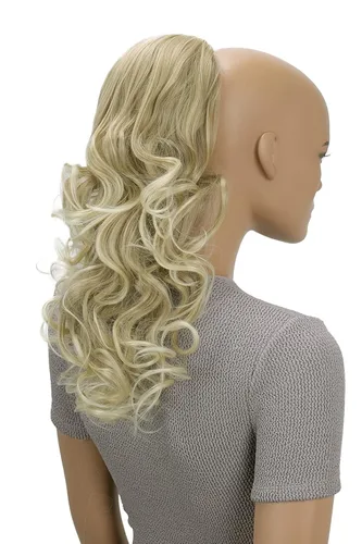 Miniatura 28 de CAISHA Extensiones de cola de caballo de 18 pulgadas, mezcla de marrón claro ondulado voluminoso PH27 mezcla marrón claro #6T27 PH27