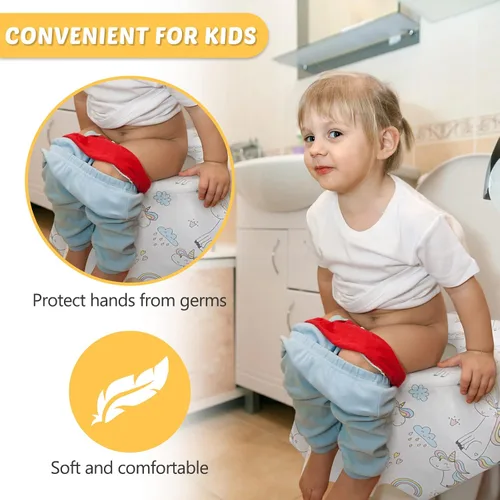 Miniatura 5 de Mimorou Paquete de 40 fundas desechables para asiento de inodoro para niños y adultos, extra grandes, envueltas individualmente, fundas de asiento