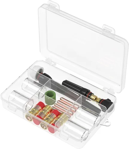 Miniatura 2 de YESWELDER 22 unids tig soldadura antorcha Stubby Gas Lens #10 Copa de vidrio Kit para WP-17/18/26