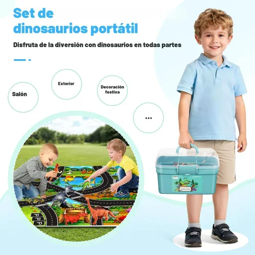Miniatura 5 de Kiddiworld Juguetes de Dinosaurio para Regalos de Niños de 3 4 5 Años, Juguetes de Dinosaurios para Niños 3-5-7, Figuras de Dino Tapete de Juego