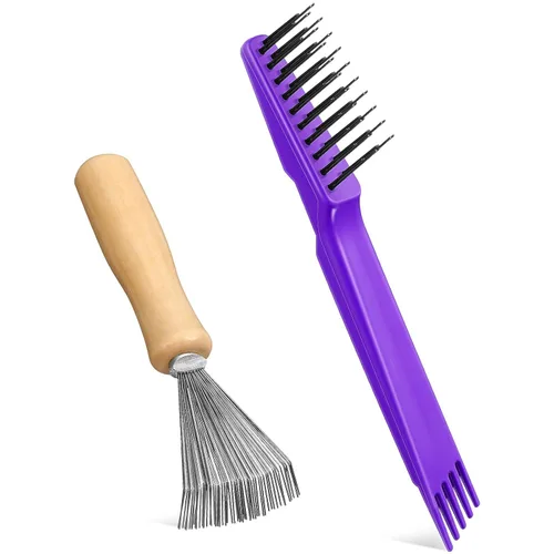 Miniatura 9 de Boao Paquete de 2 herramientas de limpieza de cepillos de pelo, rastrillo de peine 2 en 1 y limpiador de cepillos para eliminar el cabello, el polvo