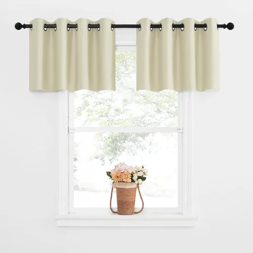 Miniatura 46 de NICETOWN Cortinas opacas de cocina para ventana sobre el fregadero, aislamiento térmico, decoración del hogar, pequeños niveles opacos con ojales