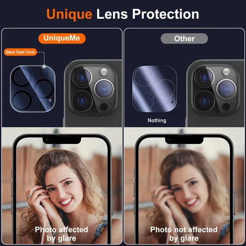 Miniatura 7 de UniqueMe - Protector de lente de cámara compatible con iPhone 13 Pro de 6.1 pulgadas / 13 Pro Max de 6.7 pulgadas, [compatible con fundas]