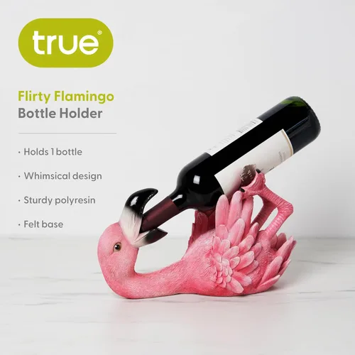 Miniatura 2 de True Flirty Flamingo - Soporte para botella de vino de poliresina, perfecto para decoración de cocina, accesorios de vino, decoración de bar