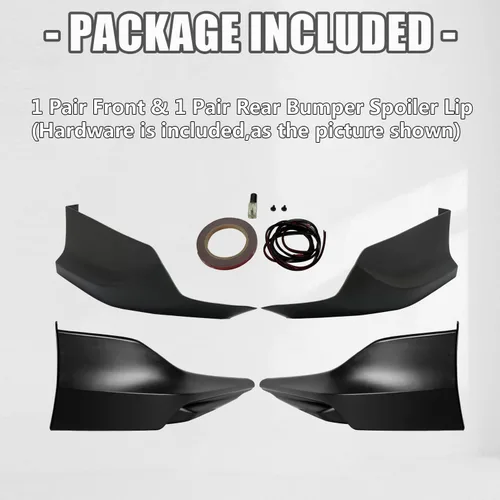 Miniatura 7 de KUAFU Alerón Divisor de Labio de Parachoques Delantero Carrocería Inferior Negro Compatible con Honda Accord 2016-2017 4 Puertas Sedán Par