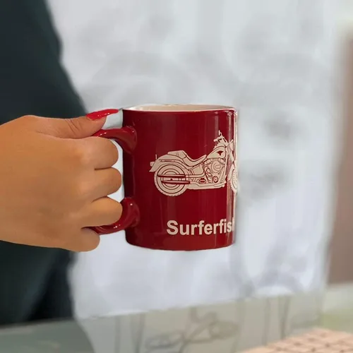 Miniatura 3 de LaserGram Taza de café redonda de cerámica de 11 oz, culturista, grabado personalizado incluido (negro)