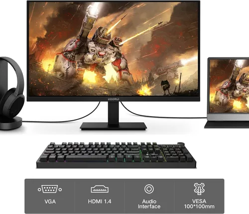 Miniatura 6 de KOORUI Monitor de computadora 22 Pulgadas PC Gaming Full HD 1080P 100Hz Panel VA LCD con altavoces sincronización adaptativa