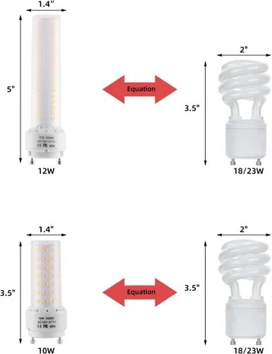Miniatura 4 de Bombilla LED GU24 de 3000 K, blanco cálido, alto brillo, 1600 lúmenes, para ventilador de techo de baño, 18 W, 23 W, T2, lámpara CFL espiral