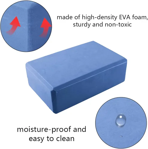 Miniatura 3 de Muka Bloque de yoga personalizado azul ejercicio ejercicio ejercicio fitness ladrillo, grabado Pilates Stretch Brock