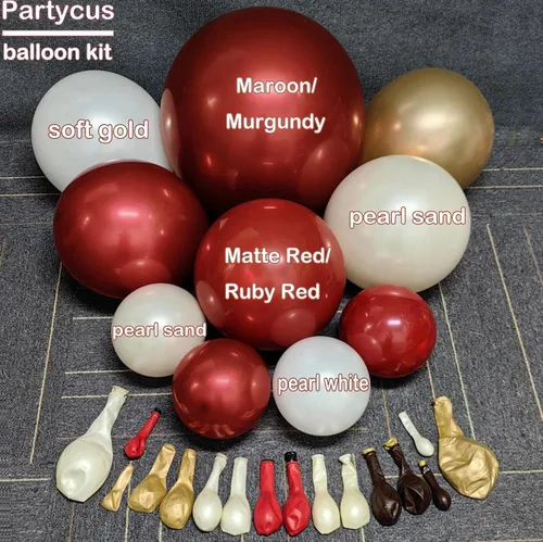 Miniatura 3 de Arco de globos de oro rojo y blanco, doble relleno, kit de guirnalda de globos de enlace rojo, cortina de flecos para cumpleaños, despedida de Oro