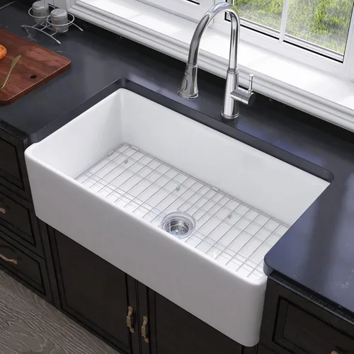 Miniatura 21 de Miuara Fregadero de Granja 30 Pulgadas - Fregadero de Cocina Delantal Blanco Montado Inferior Reversible 30"x20"x10", Estilo Casa de Granja Tazón