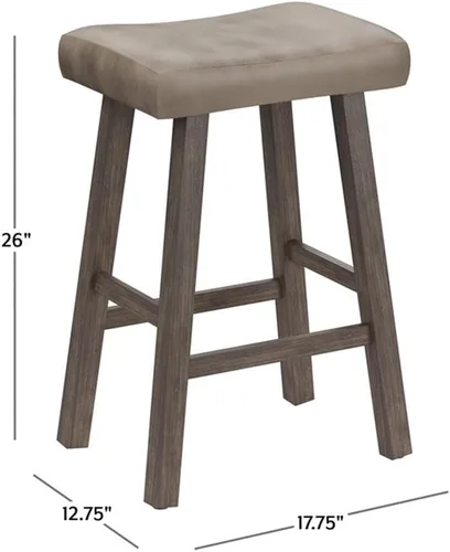 Miniatura 3 de Hillsdale Taburete para mostrador de sillín para muebles, gris rústico