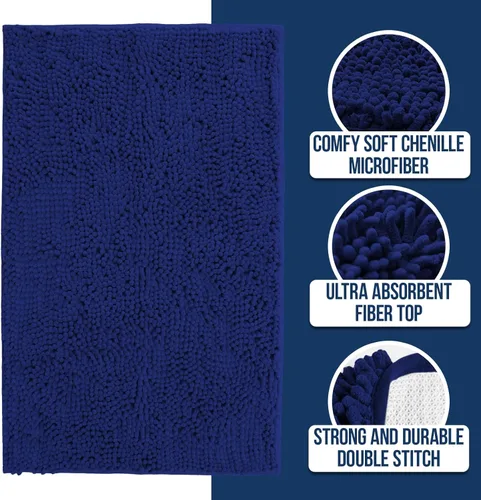 Miniatura 4 de Muddy Mat Alfombras de baño de felpilla de secado rápido, antideslizantes, lavables, extragruesas, suaves y altamente absorbentes, para baño, cocina
