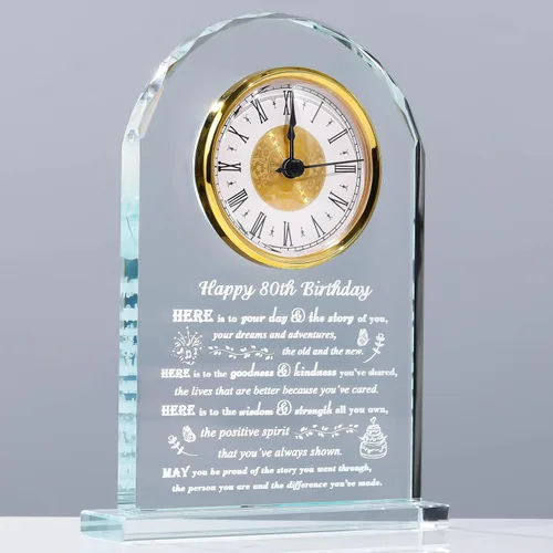 Movdyka Regalos de 80 cumpleaños para mujeres y hombres – Reloj de cristal personalizado 1946 regalo de cumpleaños de 80 años para ella él – Ideas