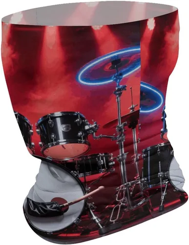 Miniatura 2 de Cool Drum Set Neck Gaiter Breathable & Moisture-Wicking Face Mask Bandana Balaclava Sun Protection Face Cover Scarf Lightweight Seamless Design for