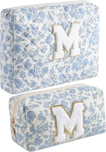 Miniatura 31 de Bolsa de maquillaje alfabética JOVAKIT, bolsa de cosméticos para mujeres, regalos de Navidad para niñas de 6 a 18 años, neceser de viaje con flores