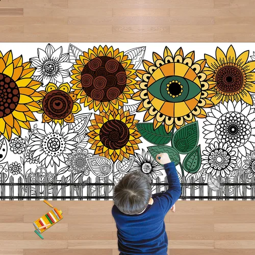 Miniatura 8 de OHOME Póster/mantel gigante de Navidad para colorear, manualidades de Navidad para niños, 30 x 72 pulgadas, pancarta de papel gigante para colorear