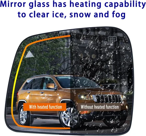 Miniatura 6 de Reemplazo del espejo lateral del conductor con detección de punto ciego para DODGE Durango JEEP Grand Cherokee 2011-2021, cristal de espejos