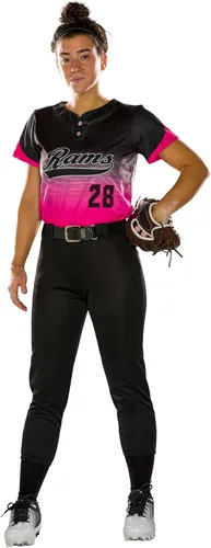 Miniatura 2 de Alleson Athletic Girls Belt Loop Fastpitch Pant Negro