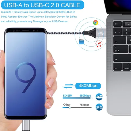 Miniatura 5 de Cable USB C de 3 pies, cargador de teléfono Android tipo C, cable de carga rápida para Samsung Galaxy A17 A56 A36 A16 S25 S24 S23 Ultra Z Flip6