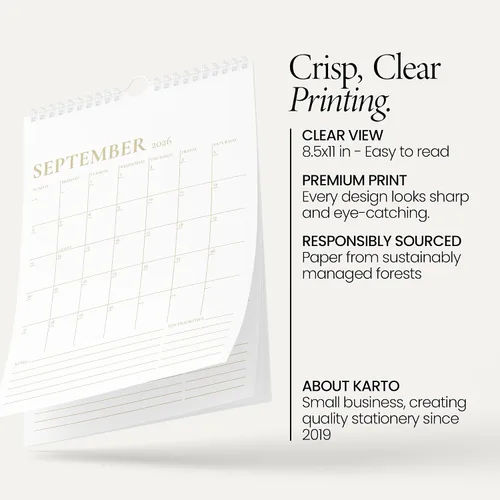 Miniatura 3 de Karto Calendario de pared 2026 – Vertical de 8.5 x 11 pulgadas, de enero de 2026 a junio de 2027 – Aumenta tu productividad y fácil planificación