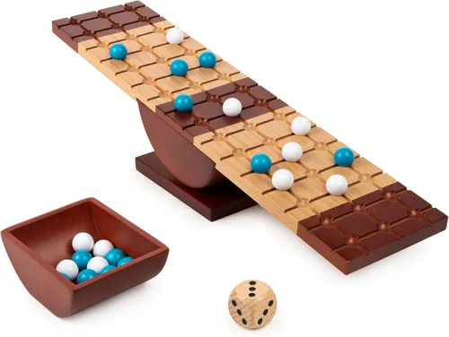 Rock Me Archimedes, Juego de mesa familiar de rompecabezas de equilibrio y estrategia con canicas, juguete educativo STEM retro, para adultos y