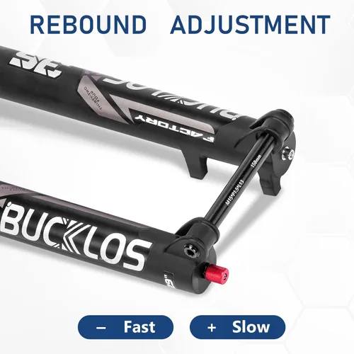 Miniatura 6 de BUCKLOS Horquilla de suspensión neumática MTB 27.5 29 4.331 * 0.591 in Boost AM E-Bike cónica, viaje 6.299 in 1.417 in tubo interior a través